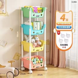 kệ đựng đồ 3 tầng đa năng ,  Xe Đẩy 4 tầng Giá Để Đồ Chơi Trẻ Em Tầng Đứng Có Bánh Xe 360 ( kệ 191) 6