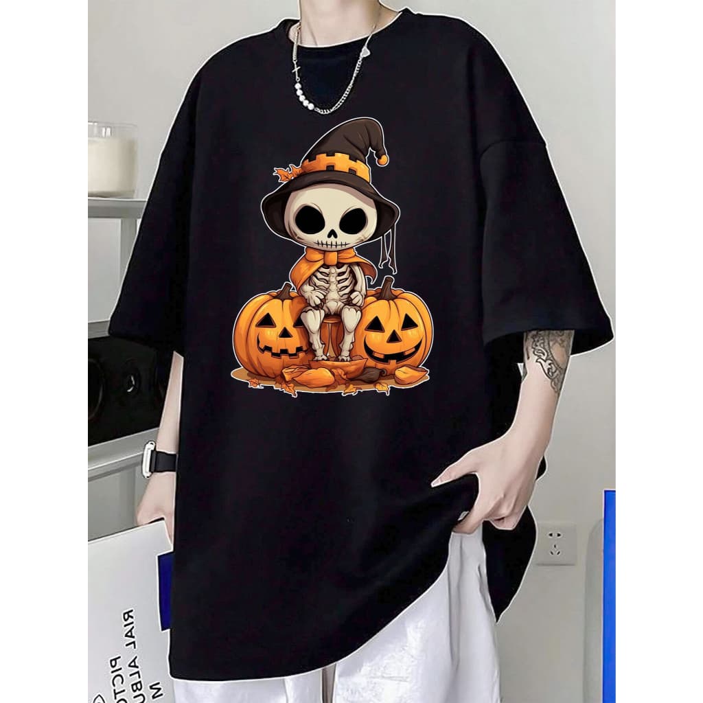 Áo thun Dễ Thương Halloween Bí Ngô Ma Quái Dơi