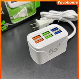 [🚚 Free shipping]Củ sạc nhanh 6 cổng USB A53 cốc sạc đa năng chống cháy nổ kèm dây nối dài -260901 3