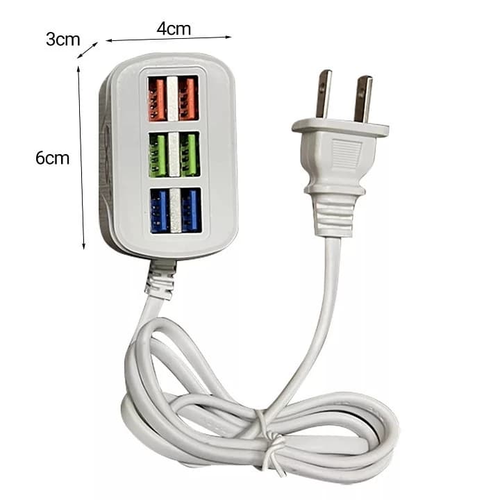 [🚚 Free shipping]Củ sạc nhanh 6 cổng USB A53 cốc sạc đa năng chống cháy nổ kèm dây nối dài -260901