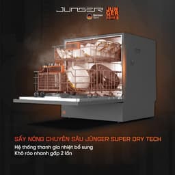 [Miễn Phí Lắp Đặt] Máy Rửa Bát Junger Leopard DWJ-103, Sấy Khô Khử Khuẩn UV 8 Chế Độ Rửa Chuyên Sâu, Hàng Chính Hãng 4