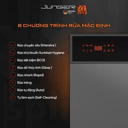 [Miễn Phí Lắp Đặt] Máy Rửa Bát Junger Leopard DWJ-103, Sấy Khô Khử Khuẩn UV 8 Chế Độ Rửa Chuyên Sâu, Hàng Chính Hãng 3