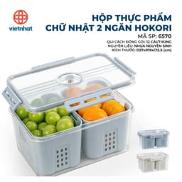 [Smart.Bộ 3 Hộp Đựng Thực Phẩm Chữ Nhật Hokori Chính Hãng Việt Nhật 6560 6