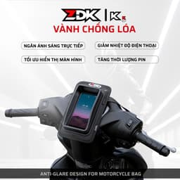 ZDK-K5 Túi treo đầu xe máy phiên bản cao cấp có viền chống loá điện thoại để 2