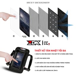 ZDK-K5 Túi treo đầu xe máy phiên bản cao cấp có viền chống loá điện thoại để 9