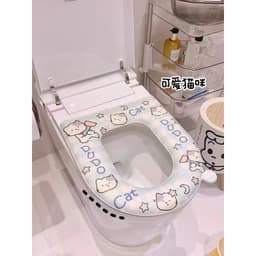 Đệm lót bồn cầu bốn mùa, Đệm lót bệ ngồi toilet chống thấm nước  in họa tiết xinh xắn 43x39cm 6