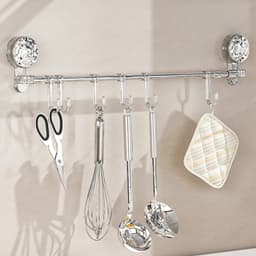 Giá Treo Khăn Mặt Cốc Hút Chân Không Điều Chỉnh Thu Gọn Ngắn Dài , Kệ Treo Đồ Nhà Bếp Treo Dép Nhà Tắm 7