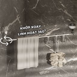 Giá Treo Khăn Mặt Cốc Hút Chân Không Điều Chỉnh Thu Gọn Ngắn Dài , Kệ Treo Đồ Nhà Bếp Treo Dép Nhà Tắm 3