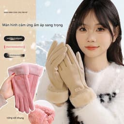 Găng tay nỉ lót lông siêu ấm cho nữ 1