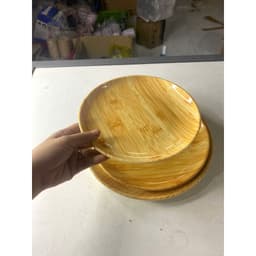 Đĩa nhựa vân gỗ, đĩa tròn, đĩa nhựa quán ăn, dĩa nhậu có 3 size 8
