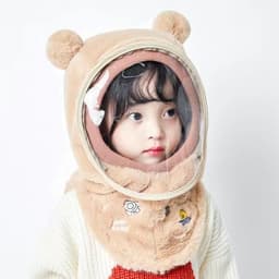 Mũ Lông Trùm Đầu Có Kính Chắn Gió, Chống Bụi, Kín Cổ Có Thể Tháo Rời Cho Bé từ 9-30 kg mũ kính tiện dụng 5