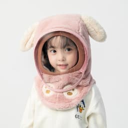 Mũ Lông Trùm Đầu Có Kính Chắn Gió, Chống Bụi, Kín Cổ Có Thể Tháo Rời Cho Bé từ 9-30 kg mũ kính tiện dụng 4