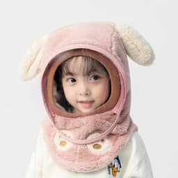Mũ Lông Trùm Đầu Có Kính Chắn Gió, Chống Bụi, Kín Cổ Có Thể Tháo Rời Cho Bé từ 9-30 kg mũ kính tiện dụng 7