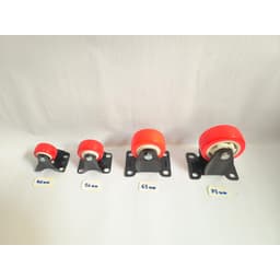 Bánh xe đẩy hàng, màu cam,cố định nhiều kích cỡ, Bánh xe nhựa PVC 40mm/50mm/65mm/75mm 2