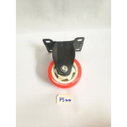 Bánh xe đẩy hàng, màu cam,cố định nhiều kích cỡ, Bánh xe nhựa PVC 40mm/50mm/65mm/75mm 6