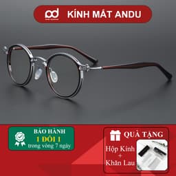 Gọng kính cận thời trang nam nữ NARO EYEWEAR  dáng tròn chống tia UV chất liệu titanium cao cấp - 2203 1