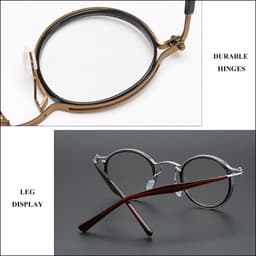 Gọng kính cận thời trang nam nữ NARO EYEWEAR  dáng tròn chống tia UV chất liệu titanium cao cấp - 2203 8