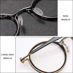 Gọng kính cận thời trang nam nữ NARO EYEWEAR  dáng tròn chống tia UV chất liệu titanium cao cấp - 2203 7