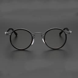Gọng kính cận thời trang nam nữ NARO EYEWEAR  dáng tròn chống tia UV chất liệu titanium cao cấp - 2203 4