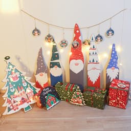 Ông già Mù trang trí Noel bằng gỗ loại dày 5mm size lớn, Phụ kiện trang trí cây thông Noel, decor giáng sinh 4