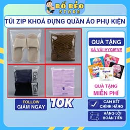 Túi Zip Khoá Đựng Quần Áo, Phụ Kiện Dẻo Dai, Bền, Tiện Dụng 2