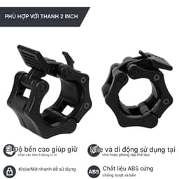 Kẹp Khóa Thanh Đòn Tạ KINGBOX, Khóa Tạ Bản Nâng Cấp Rộng 50mm Phù Hợp Với Thanh Đòn 50mm 5