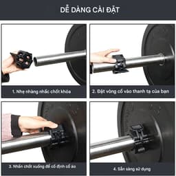 Kẹp Khóa Thanh Đòn Tạ KINGBOX, Khóa Tạ Bản Nâng Cấp Rộng 50mm Phù Hợp Với Thanh Đòn 50mm 4