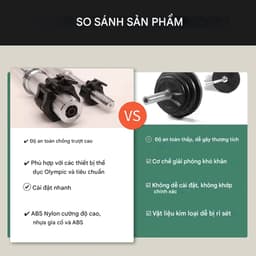 Kẹp Khóa Thanh Đòn Tạ KINGBOX, Khóa Tạ Bản Nâng Cấp Rộng 50mm Phù Hợp Với Thanh Đòn 50mm 6