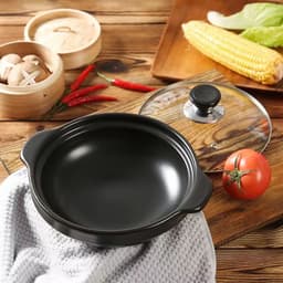 Nồi Đất Sứ Tráng Men Chống Dính Có Nắp Sâu Lòng Nhiều Kích Thước Kho Cá Thịt Nấu Mì Cay Tiện Lợi 2