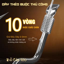 Thẻo Cước Lưỡi Tự Lật Chuyên Câu Rô Diếc Thẻo Câu Đài Buộc Sẵn Lưỡi Câu Cá Chất Lượng 5