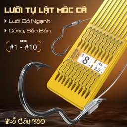 Thẻo Cước Lưỡi Tự Lật Chuyên Câu Rô Diếc Thẻo Câu Đài Buộc Sẵn Lưỡi Câu Cá Chất Lượng 2