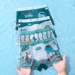 Combo 4 quần chíp đùi dạng lưới họa tiết Phi Hành Gia dễ thương cho bé trai quần lót thoáng khí chất thun lạnh Cherikids 3