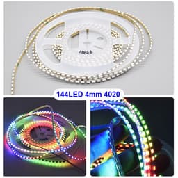 LED FULL MÀU HẮT SÁNG CẠNH BÊN HÔNG 4020 WS2812B ARGB NEOPIXEL 144LED/MÉT 170LED/MÉT 100LED/MÉT RỘNG 5MM 5V 1 MÉT 4