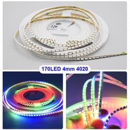 LED FULL MÀU HẮT SÁNG CẠNH BÊN HÔNG 4020 WS2812B ARGB NEOPIXEL 144LED/MÉT 170LED/MÉT 100LED/MÉT RỘNG 5MM 5V 1 MÉT 3