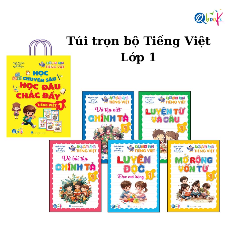 Sách - Túi Trọn Bộ Tiếng Việt Học Chuyên Sâu - Học Đâu Chắc Đấy Lớp 1 - Cả năm (5 cuốn )