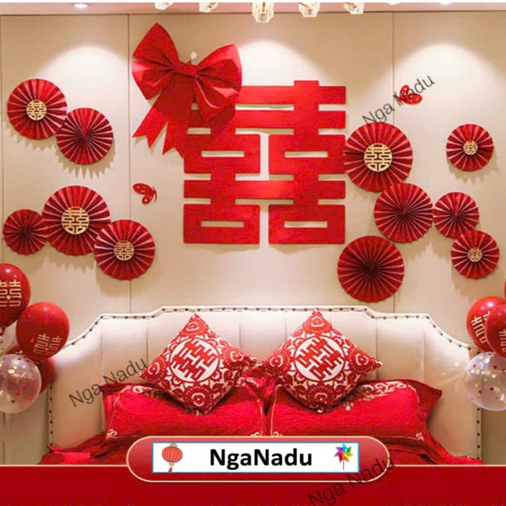 Bộ 6 quạt giấy bán nguyệt gấp sẵn trang trí Trung Thu đám cưới hỏi,sinh nhật,tân hôn,nạp tài hội chợ xuân,lớp học
