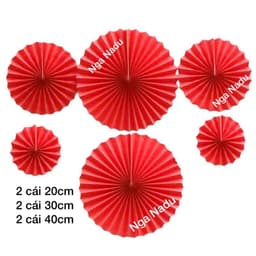 Bộ 6 quạt giấy bán nguyệt gấp sẵn trang trí Trung Thu đám cưới hỏi,sinh nhật,tân hôn,nạp tài hội chợ xuân,lớp học 8