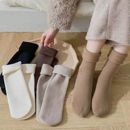 Set 10/Đôi Tất Vớ Cotton Lót Lông Nỉ Giữ Nhiệt Cao Cổ Siêu Ấm Cho Nữ Đủ Màu 2