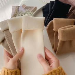 Set 10/Đôi Tất Vớ Cotton Lót Lông Nỉ Giữ Nhiệt Cao Cổ Siêu Ấm Cho Nữ Đủ Màu 4