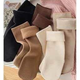 Set 10/Đôi Tất Vớ Cotton Lót Lông Nỉ Giữ Nhiệt Cao Cổ Siêu Ấm Cho Nữ Đủ Màu 1