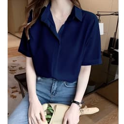 Áo sơ mi nữ kiểu tay ngắn form rộng công sở LOKISO SM05 7