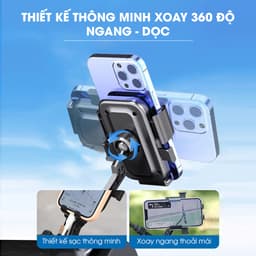 Giá đỡ điện thoại lắp xe đạp, xe máy chắc chắn, Kẹp điện thoại xoay 360 độ cao cấp - GDDT04 4