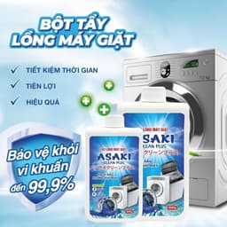 Bột Tẩy Lồng Máy Giặt Asaki 300Gr - Diệt Khuẩn, Tẩy Sạch Chất Cặn, Mảng Bám, Ẩm Mốc Hiệu Quả 5