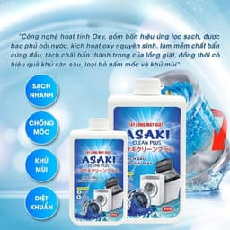 Bột Tẩy Lồng Máy Giặt Asaki 300Gr - Diệt Khuẩn, Tẩy Sạch Chất Cặn, Mảng Bám, Ẩm Mốc Hiệu Quả 7