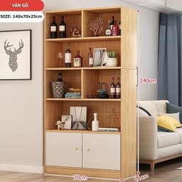 Tủ sách gỗ đa năng, tủ gỗ chữ U để đồ nhiều tầng, giá sách đứng trưng bày trang trí gỗ MDF CÓ HẬU FULL, có ngăn tủ 3