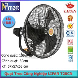 Quạt treo công nghiệp LIFAN T-20CN 130W - sử dụng nhà xưởng quán ăn cà phê , bảo hành 1 năm 1