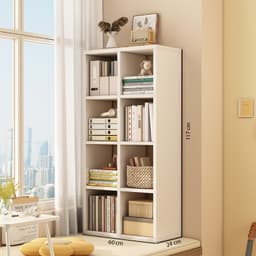 Kệ đựng đồ đa năng, kệ sách vân gỗ thiết kế 8 ô chất liệu MDF phủ Melamine phong cách tối giản ND76 3