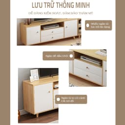 Kệ tivi phòng khách KÍN LƯNG phong cách Bắc Âu dễ dàng kết hợp với nhiều mẫu bàn trà và ghế sofa ND59 6