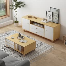 Kệ tivi phòng khách KÍN LƯNG phong cách Bắc Âu dễ dàng kết hợp với nhiều mẫu bàn trà và ghế sofa ND59 7
