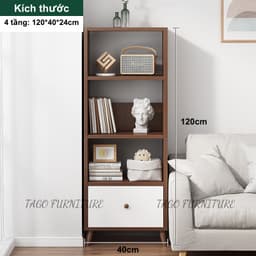 Kệ để đồ kệ sách phong cách Bắc Âu nhiều tầng FULL HẬU lắp ghép dễ dàng gỗ MDF phủ Melamine hiện đại, chống mối mọt 3